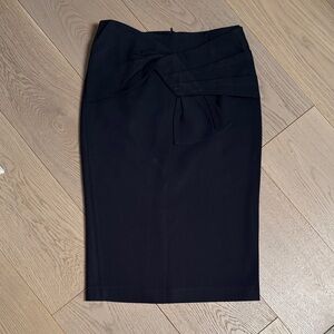 Zara Elegant Black Pencil Skirt with Tie Accent
